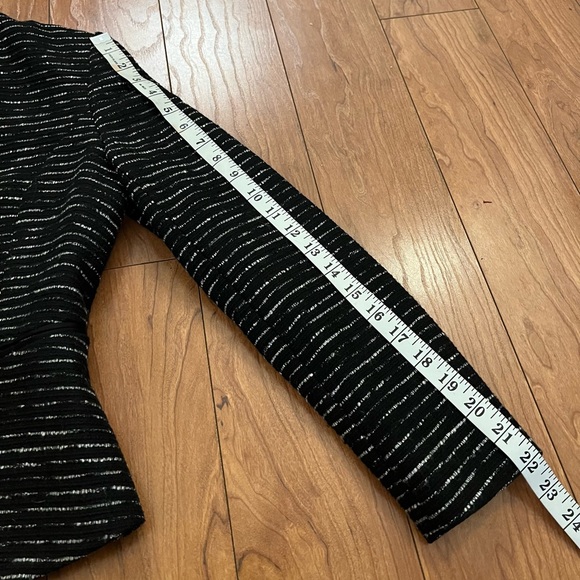 NWT H&M Small Ladies Textured Open Front Suit Jacket Blazer Black & White Small - Picture 6 of 7